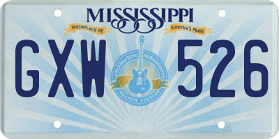 MS license plate GXW526