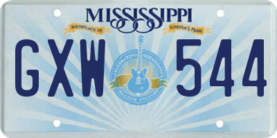MS license plate GXW544