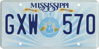 MS license plate GXW570
