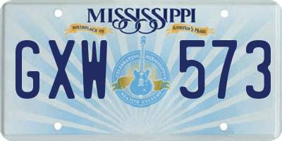 MS license plate GXW573