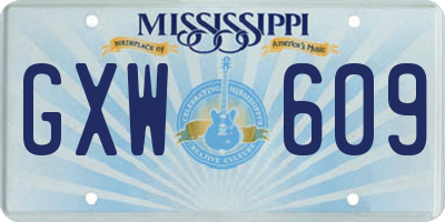 MS license plate GXW609