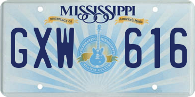 MS license plate GXW616