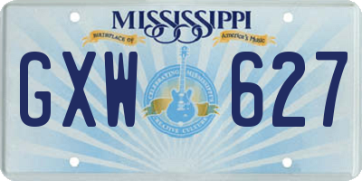 MS license plate GXW627