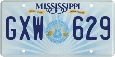 MS license plate GXW629