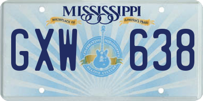 MS license plate GXW638