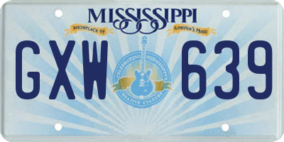 MS license plate GXW639