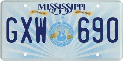 MS license plate GXW690