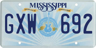MS license plate GXW692