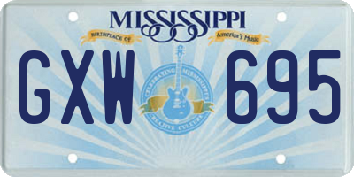 MS license plate GXW695