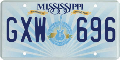 MS license plate GXW696