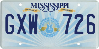 MS license plate GXW726