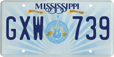 MS license plate GXW739