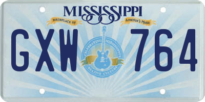 MS license plate GXW764