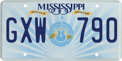 MS license plate GXW790