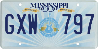 MS license plate GXW797