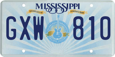 MS license plate GXW810