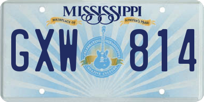 MS license plate GXW814