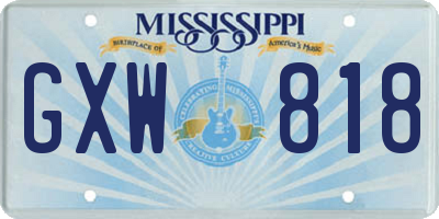 MS license plate GXW818