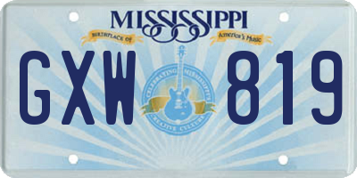 MS license plate GXW819