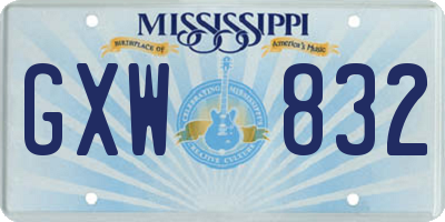 MS license plate GXW832