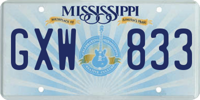 MS license plate GXW833