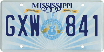 MS license plate GXW841