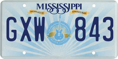 MS license plate GXW843