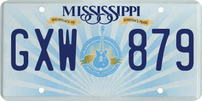 MS license plate GXW879