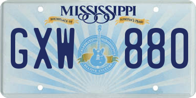MS license plate GXW880