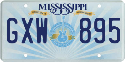 MS license plate GXW895