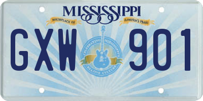 MS license plate GXW901