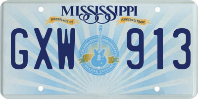 MS license plate GXW913
