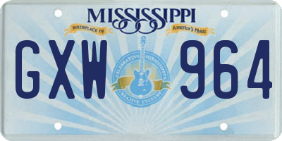 MS license plate GXW964