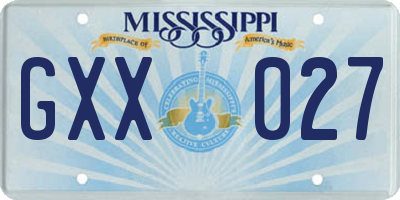 MS license plate GXX027