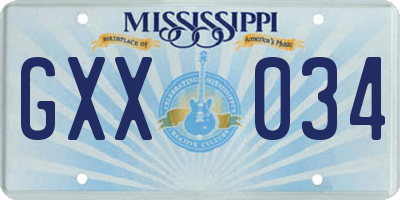 MS license plate GXX034