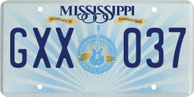 MS license plate GXX037