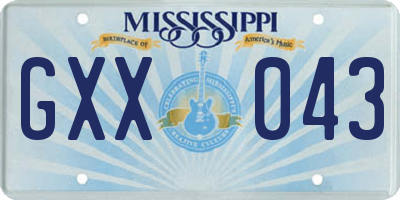 MS license plate GXX043