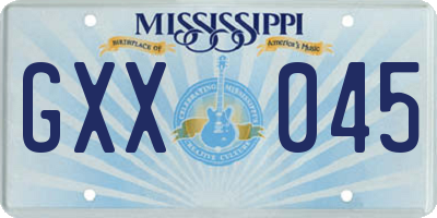 MS license plate GXX045