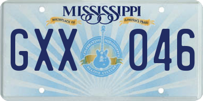 MS license plate GXX046