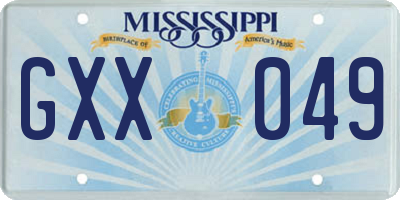 MS license plate GXX049