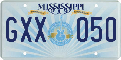 MS license plate GXX050