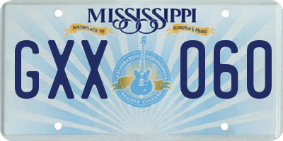 MS license plate GXX060