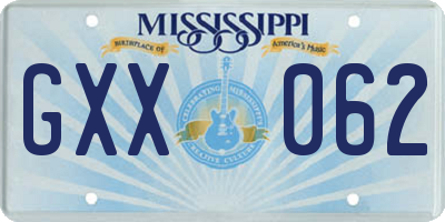 MS license plate GXX062