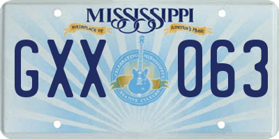 MS license plate GXX063