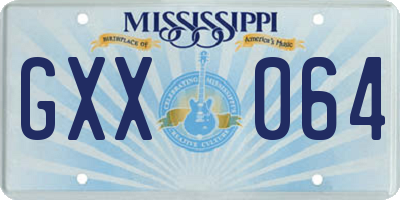 MS license plate GXX064