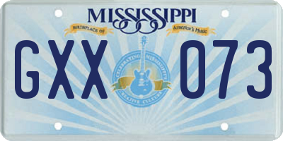 MS license plate GXX073