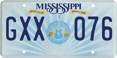 MS license plate GXX076