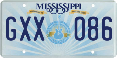 MS license plate GXX086