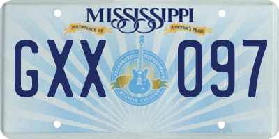 MS license plate GXX097