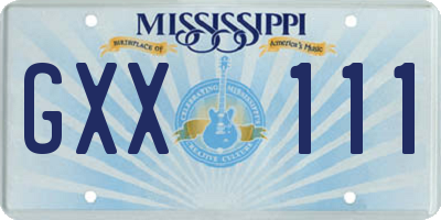 MS license plate GXX111